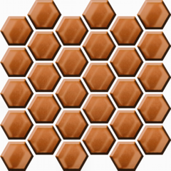 Cooper glass hexagon mosaic 25x25,8
